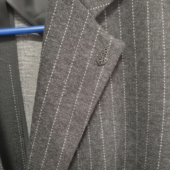 Tommy Hilfiger Gray Pinstripe One Button Women's Blazer Size 10 - Picture 6 of 11